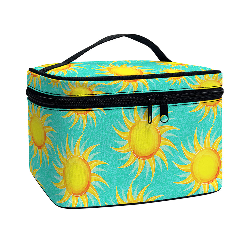 Shiny Sun Pattern Print Travel Makeup Bag