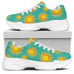 Shiny Sun Pattern Print White Chunky Shoes