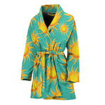 Shiny Sun Pattern Print Women's Bathrobe