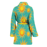 Shiny Sun Pattern Print Women's Bathrobe
