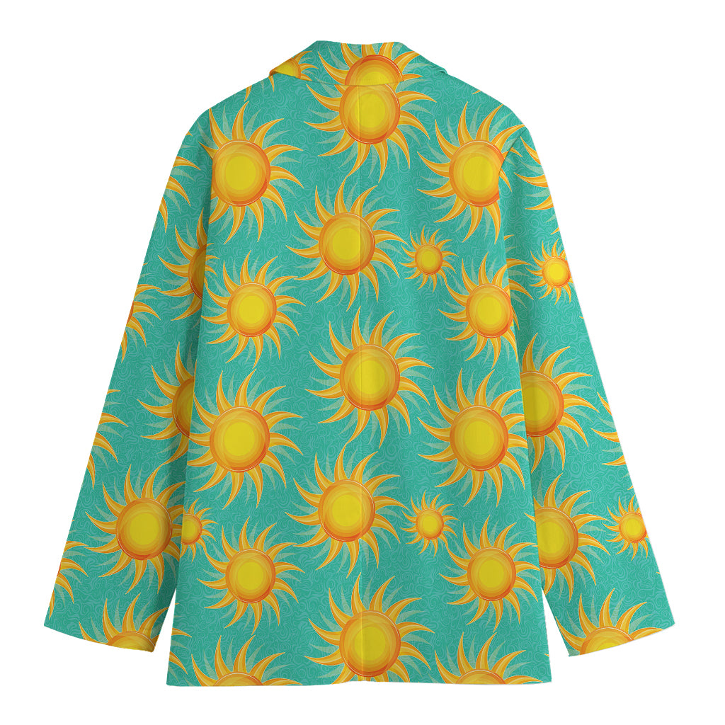 Shiny Sun Pattern Print Women's Blazer