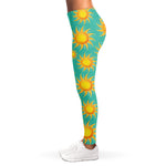 Shiny Sun Pattern Print Women's Leggings