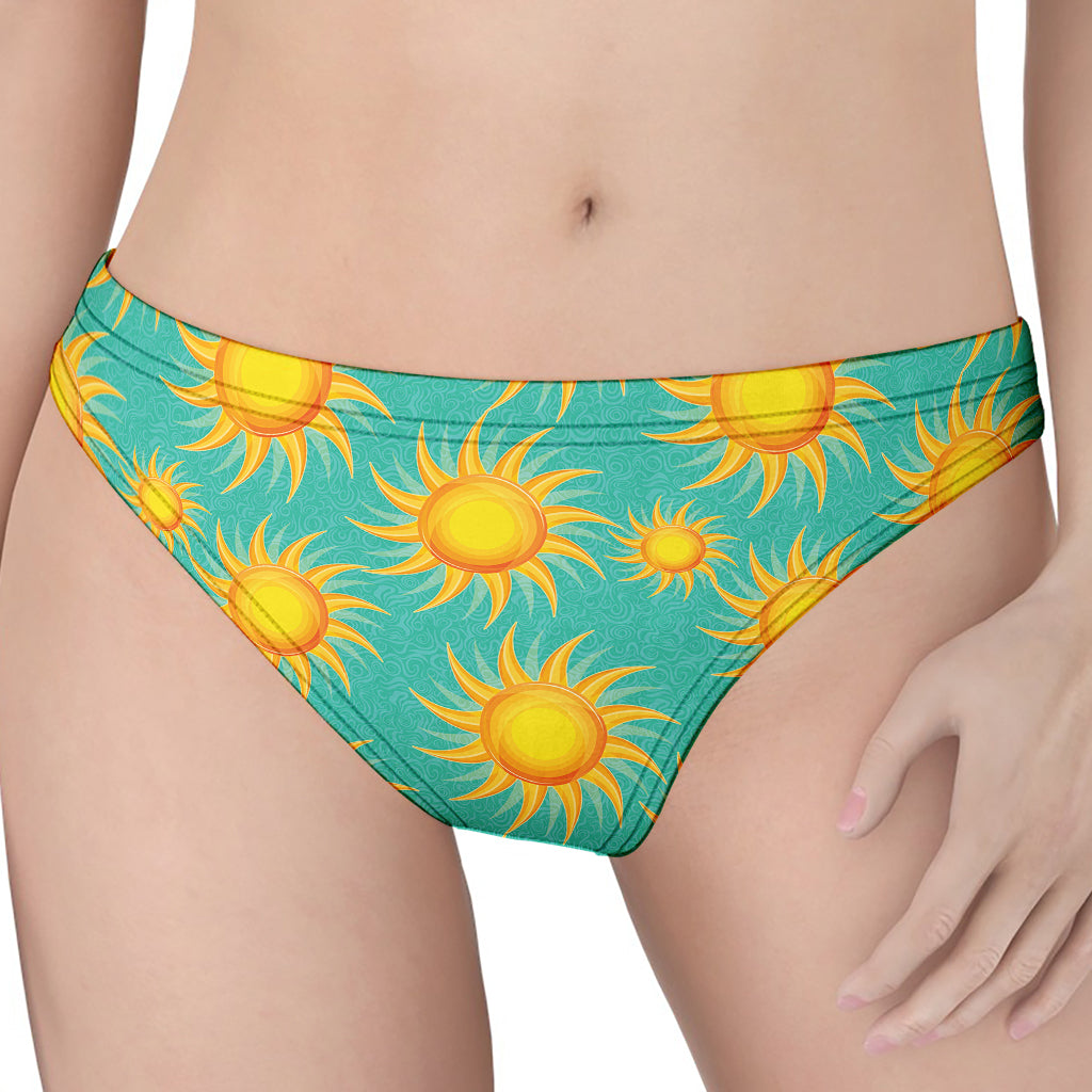 Shiny Sun Pattern Print Women's Thong