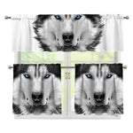 Siberian Husky Portrait Print 3 Piece Kitchen Curtains