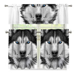 Siberian Husky Portrait Print 3 Piece Kitchen Curtains
