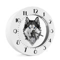 Siberian Husky Portrait Print Alarm Clock