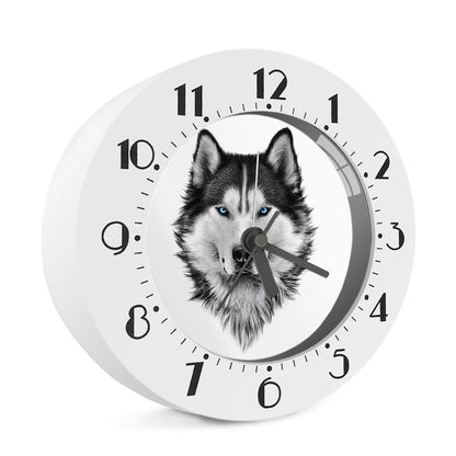 Siberian Husky Portrait Print Alarm Clock