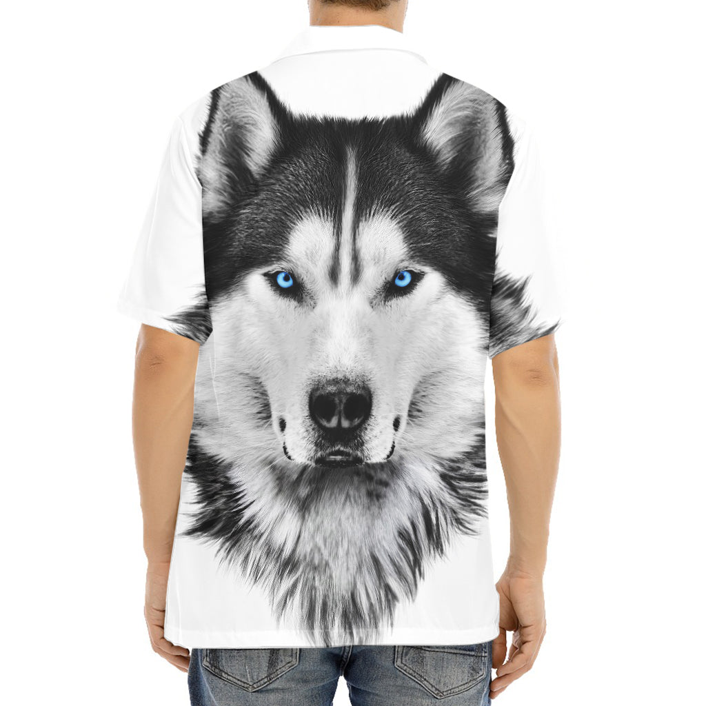 Siberian Husky Portrait Print Aloha Shirt