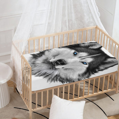 Siberian Husky Portrait Print Baby Crib Sheet