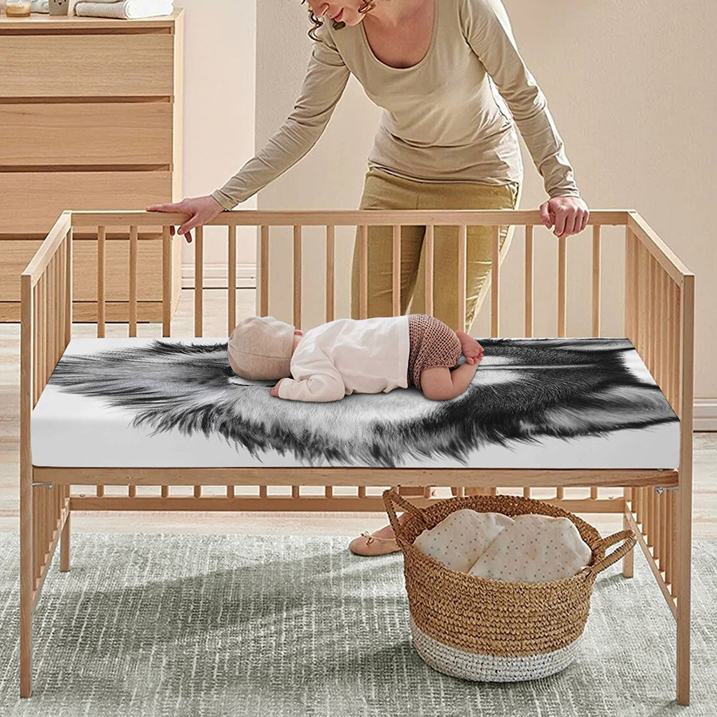 Siberian Husky Portrait Print Baby Crib Sheet