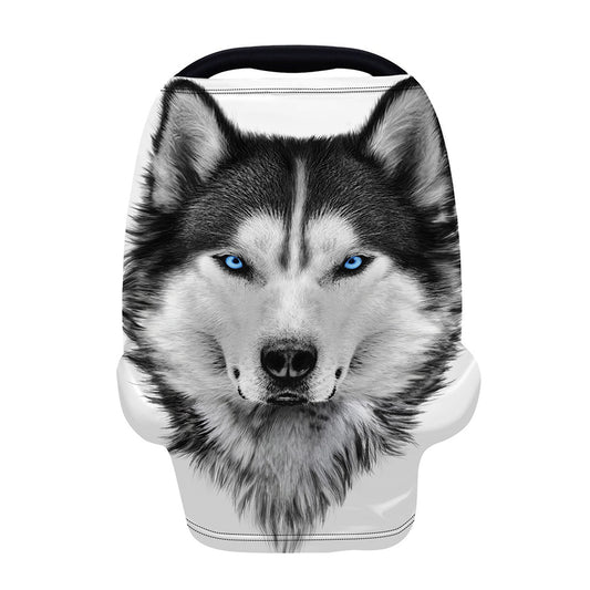 Siberian Husky Portrait Print Baby Seat Cover