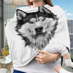 Siberian Husky Portrait Print Baby Seat Cover