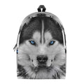 Siberian Husky Portrait Print School Backpack