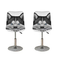 Siberian Husky Portrait Print Bar Stool Covers
