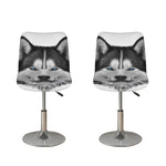 Siberian Husky Portrait Print Bar Stool Covers