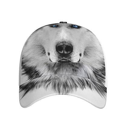 Siberian Husky Portrait Print Baseball Cap