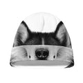 Siberian Husky Portrait Print Beanie