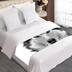 Siberian Husky Portrait Print Bed Runner