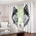 Siberian Husky Portrait Print Dimout Grommet Curtains