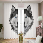 Siberian Husky Portrait Print Blackout Pencil Pleat Curtains