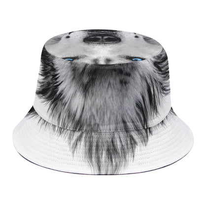 Siberian Husky Portrait Print Bucket Hat