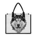 Siberian Husky Portrait Print Canvas Tote Bag