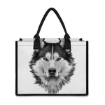 Siberian Husky Portrait Print Canvas Tote Bag