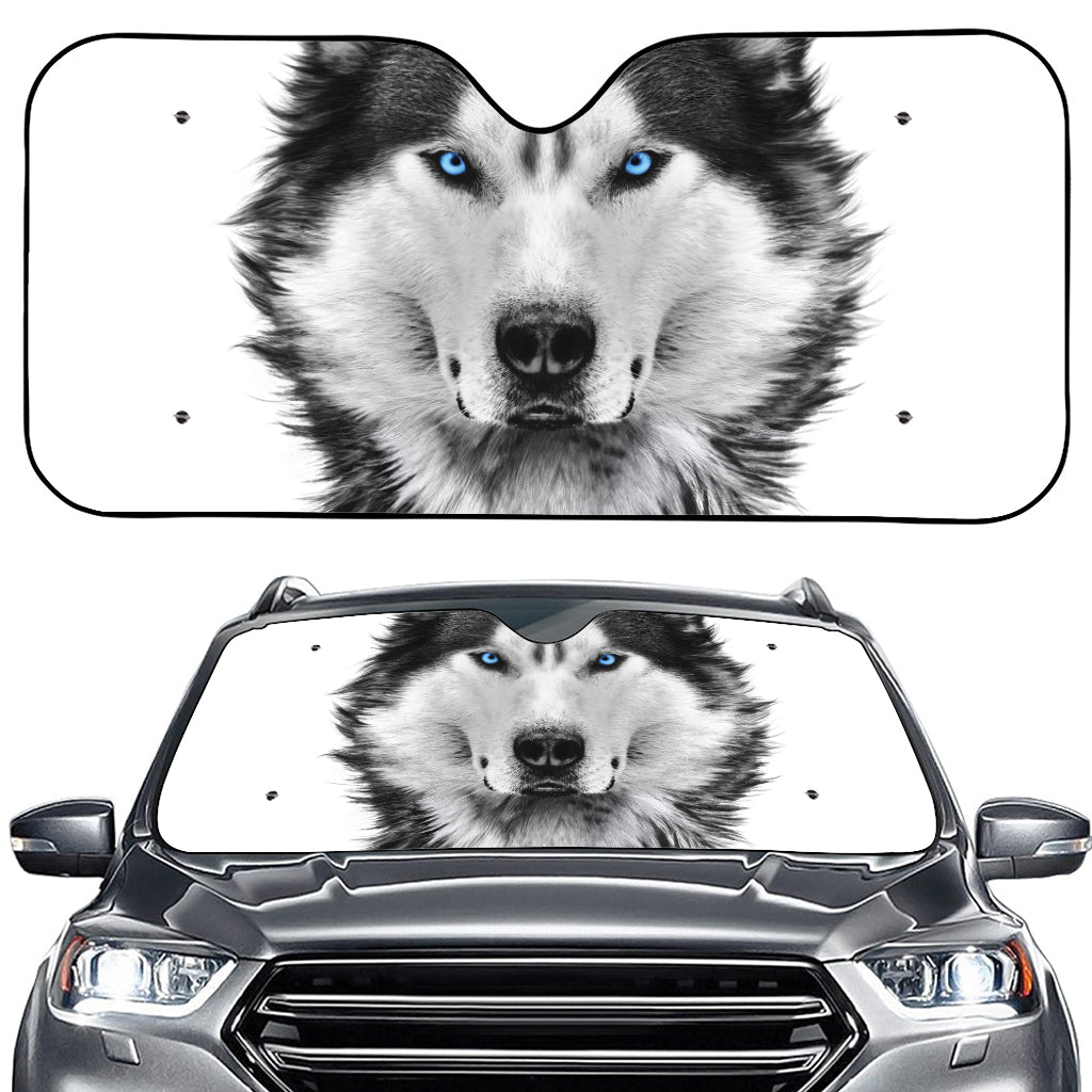 Siberian Husky Portrait Print Car Windshield Sun Shade