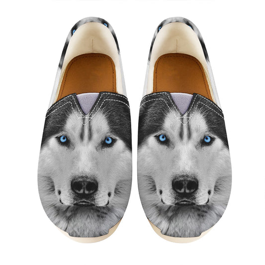 Siberian Husky Portrait Print Casual Shoes