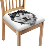 Siberian Husky Portrait Print Chair Cushion Cover