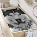 Siberian Husky Portrait Print Changing Pad Cover