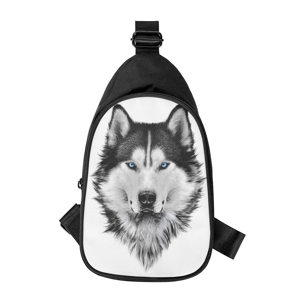 Siberian Husky Portrait Print Chest Bag