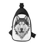 Siberian Husky Portrait Print Chest Bag