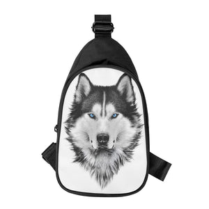 Siberian Husky Portrait Print Chest Bag