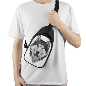 Siberian Husky Portrait Print Chest Bag