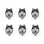 Siberian Husky Portrait Print Coaster Set