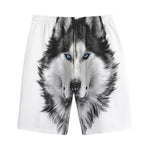 Siberian Husky Portrait Print Cotton Shorts