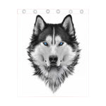 Siberian Husky Portrait Print Curtain