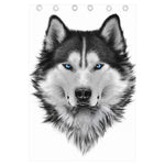 Siberian Husky Portrait Print Curtain