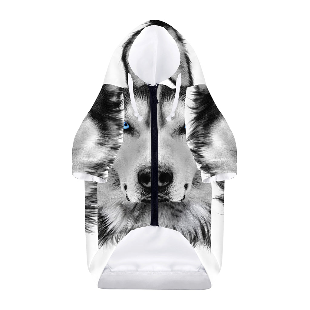 Siberian Husky Portrait Print Dog Zip Up Hoodie