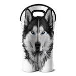Siberian Husky Portrait Print Double Neoprene Wine Tote