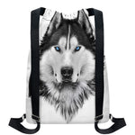 Siberian Husky Portrait Print Drawstring Backpack