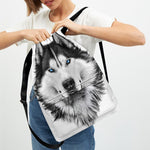 Siberian Husky Portrait Print Drawstring Backpack