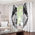 Siberian Husky Portrait Print Extra Wide Grommet Curtains