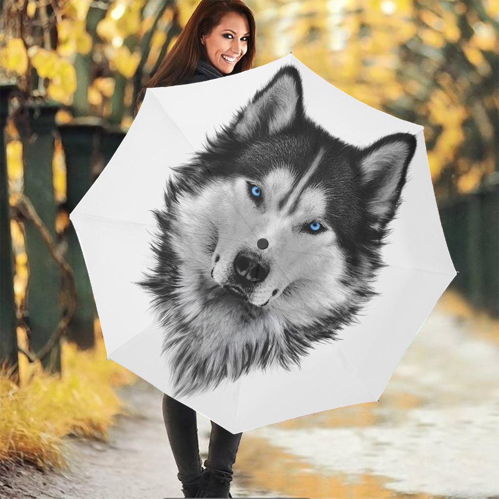 Siberian Husky Portrait Print Foldable Umbrella