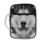 Siberian Husky Portrait Print Front Pocket Bible Bag