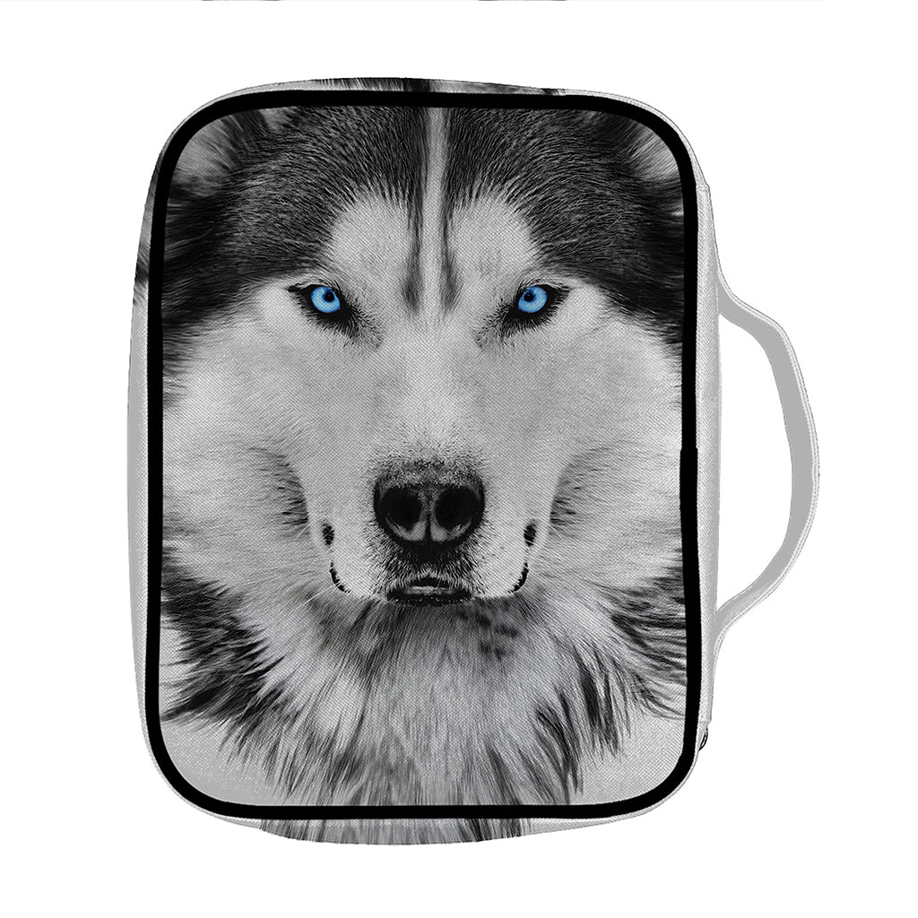 Siberian Husky Portrait Print Front Pocket Bible Bag