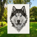 Siberian Husky Portrait Print Garden Flag