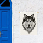 Siberian Husky Portrait Print Garden Flag