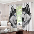 Siberian Husky Portrait Print Grommet Curtains